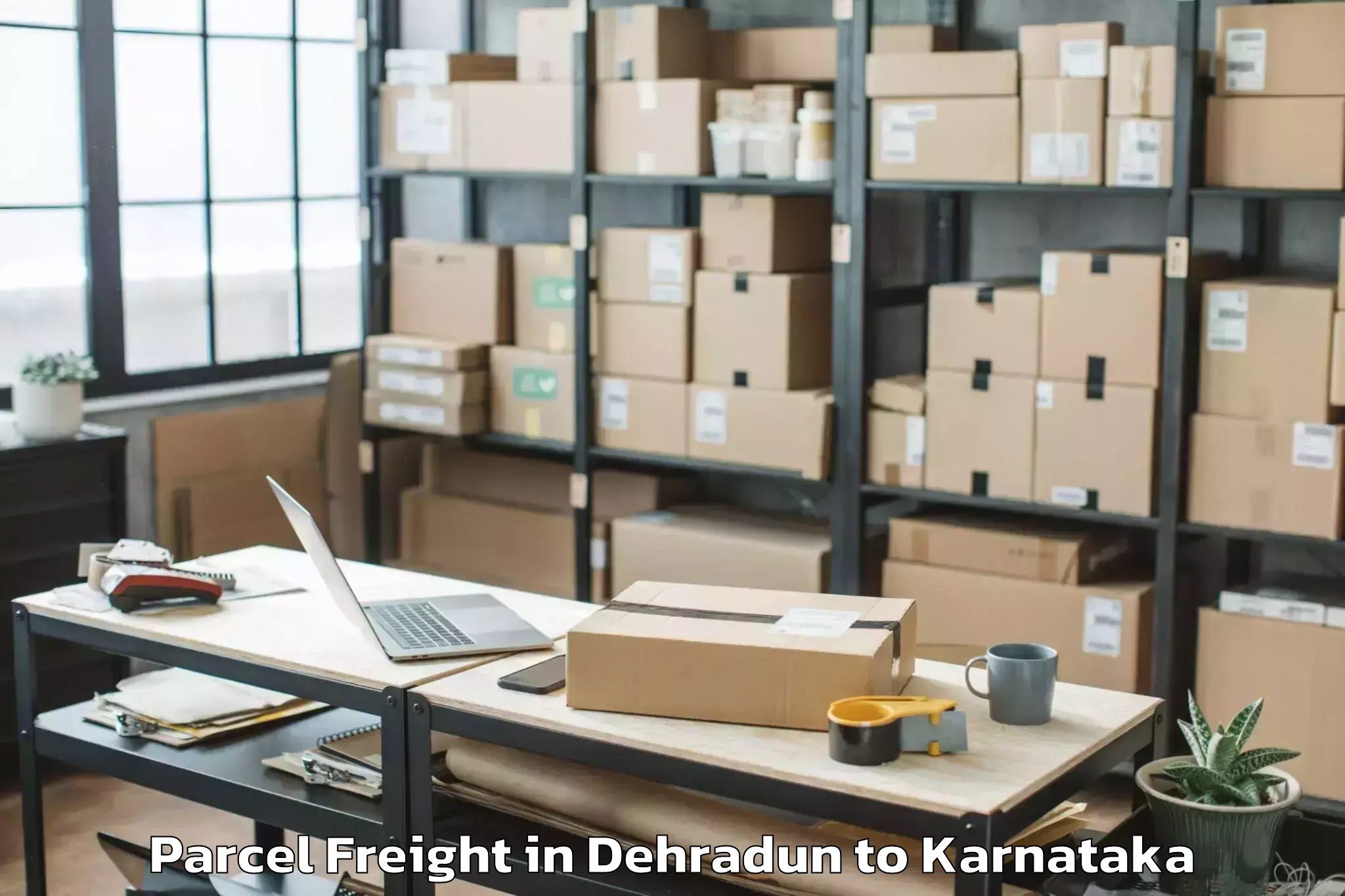 Easy Dehradun to Narasimharajapura Parcel Freight Booking